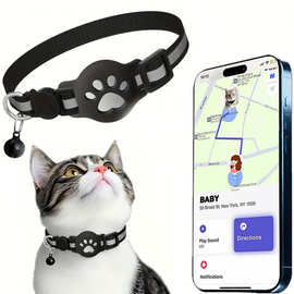 宠物猫咪定位器项圈适用于 iOS 防水Apple Find My追踪器反光项圈