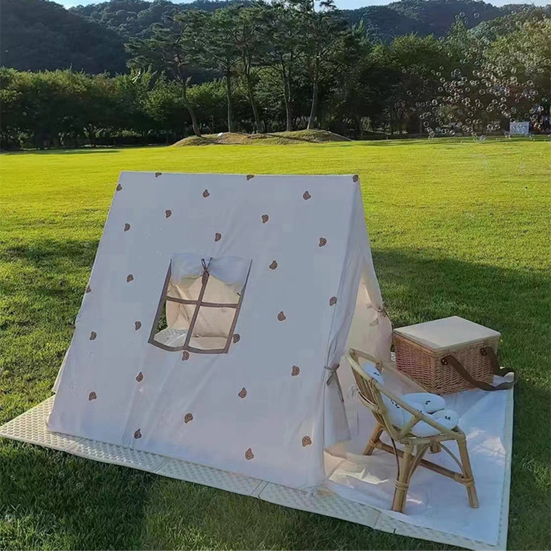 Korean Bear Triangle Tent Indoor Home Game House Baby Climbing Tent Children's Room Decoration Toys