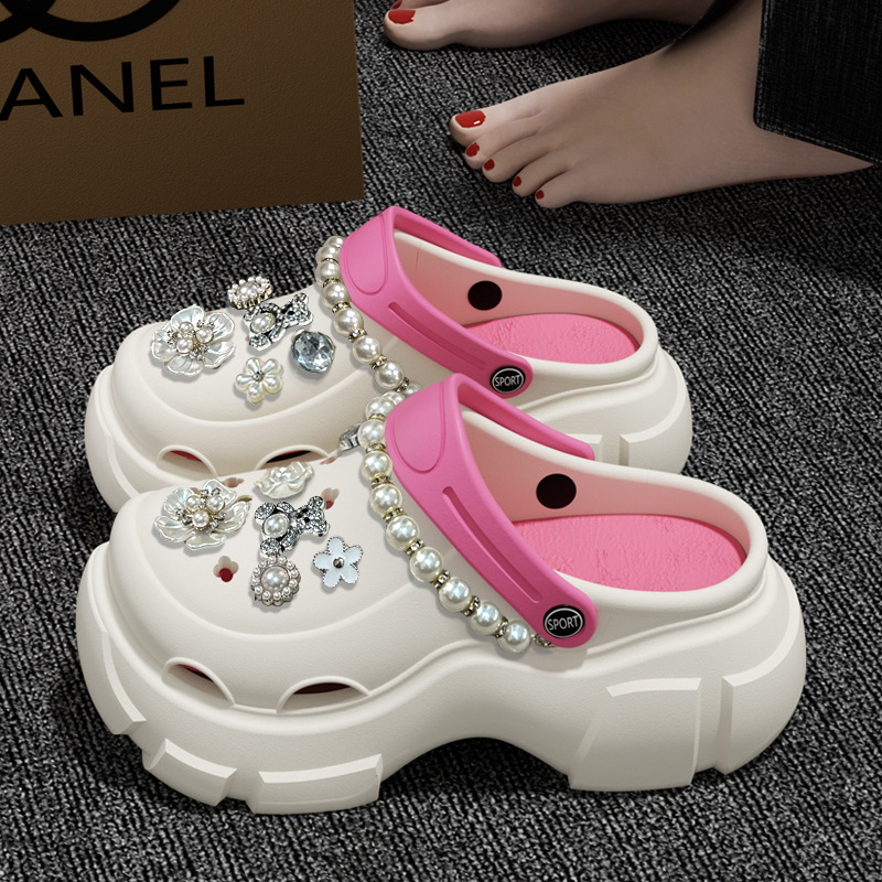 Flower Chain Accessories New Style Eva Thick-Soled Non-Slip Clogs for Outdoor Wear Women's Eva Clogs Flower Chain Accessories New Style Eva Thick-Soled Non-Slip Clogs for Outdoor Wear Women's Eva Clogs