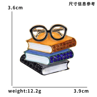 European and American New Enamel Yaxa sancaqları - xz26050-book-glasses-black