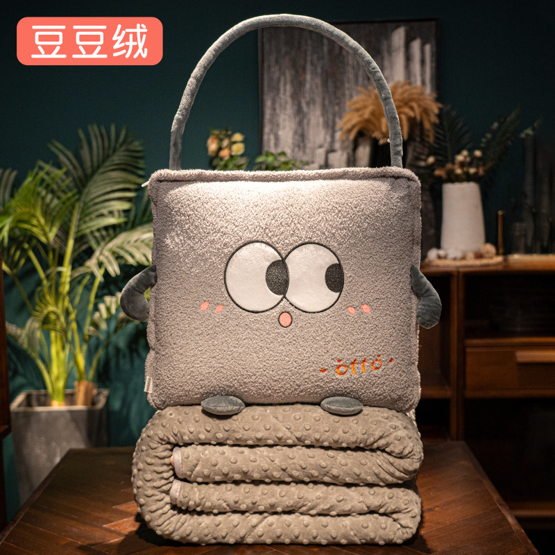 회색 큰 눈의 소년(두꺼운 비니 벨벳 이불)