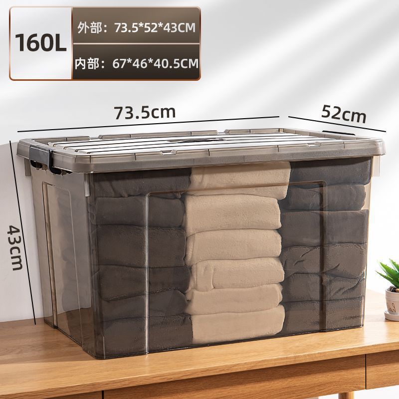 Caja de almacenamiento de Chenning gran capacidad caja de acabado de plástico transparente cubierta caja de almacenamiento de ropa doméstica