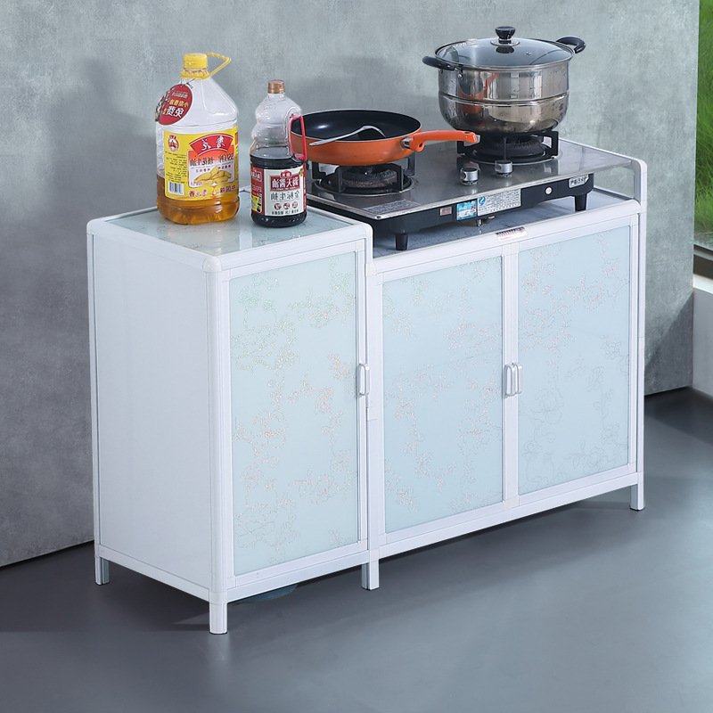 Gabinete de cocina de gas cocina casera gabinete de mesa de cocina almacenamiento de almacenamiento de armario de aleación de aluminio montaje de gabinete de cocina almacenamiento