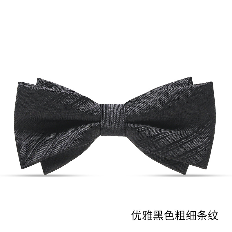 ↤↤↤우아한 블랙 굵은 스트라이프 보타이