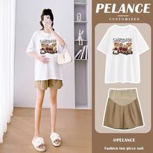 孕妇短袖上衣夏款2025新款夏季大码宽松衣服肚子夏装套装孕妇短裤