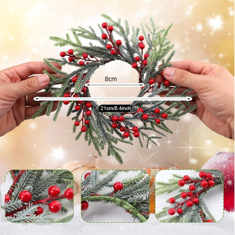 Amazon vende velas de Navidad Red Bow Guirnalda Navidad ventana puerta colgante Candelabro Guirnalda