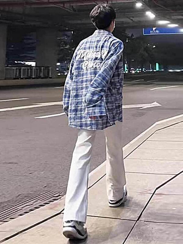 ピュアブラック柳葉スライドジーンズメンズ春夏マイクロバイブパンツアメリカンハイストリートナローバージョンスリムパンツ|undefined