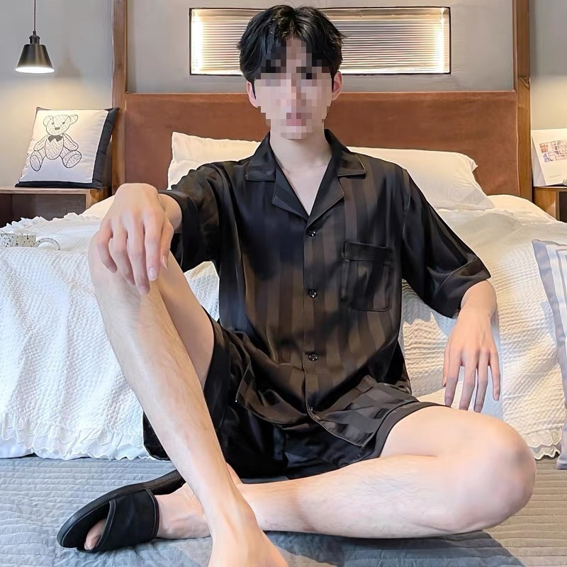 [남성 숏슈트] 블랙 스트레이트 스트라이프