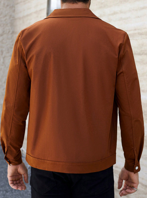 Giacca a camicia da uomo casual a maniche lunghe con colletto_voghion.com