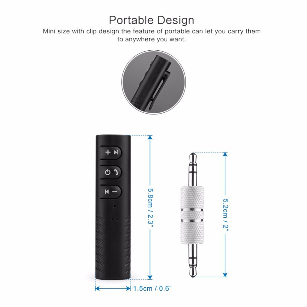 Lavalier 3.5mm Bluetooth Receiver Car Bluetooth Hands-Free Audio Receiver Portable Mp3 Music Player