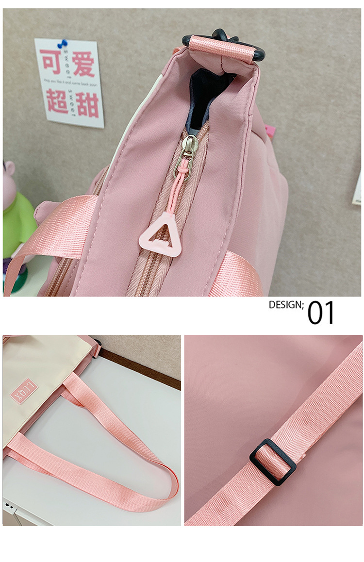 The new cute cartoon printed student bag with a large capacity and transparent student storage single-shoulder bag is selling well for women undefined