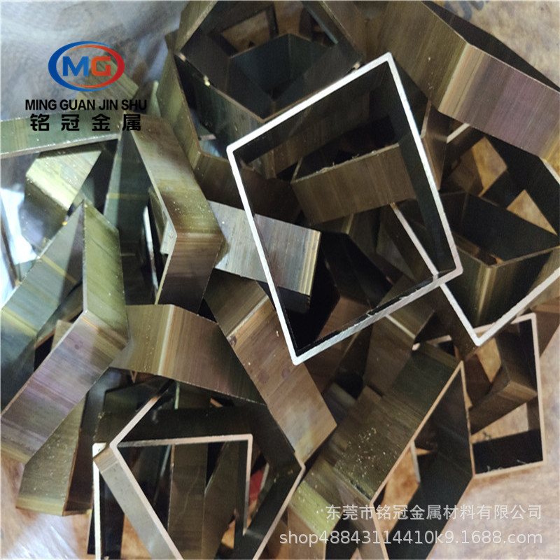 批发H63黄铜方管矩形小四方黄铜管5*5 6*6 8*8mm厚度0.25黄铜扁管