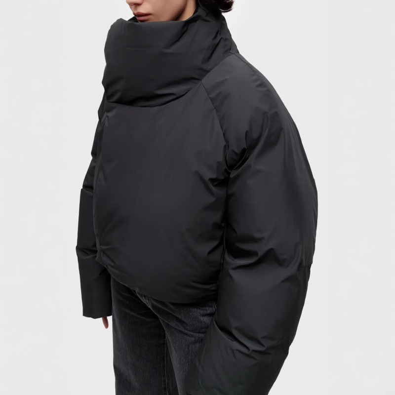 2025秋冬欧美外贸纯色时尚百搭面包大衣棉服外套女保暖棉衣|undefined