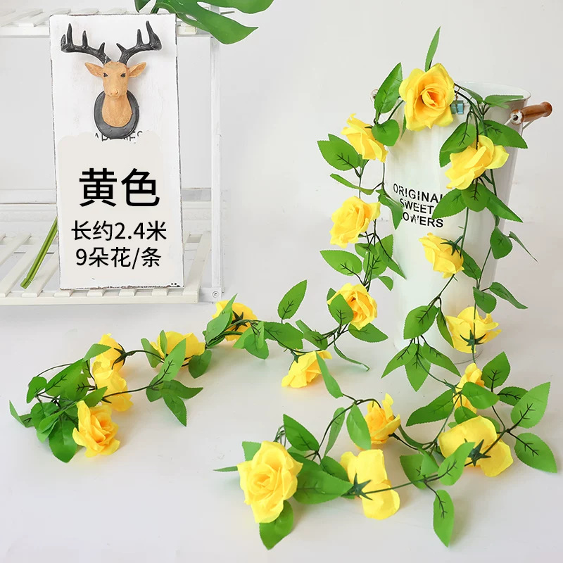 9 head rose yellow
