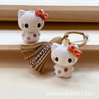 工厂直销枫木榉木卡通可爱猫Hello kitty 猫挂饰女生包挂挂饰