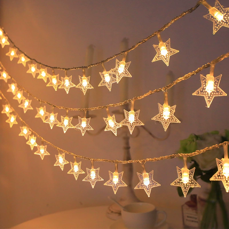 LED string lights, solar USB battery options, star & moon decorative camping light strip, multi-length
