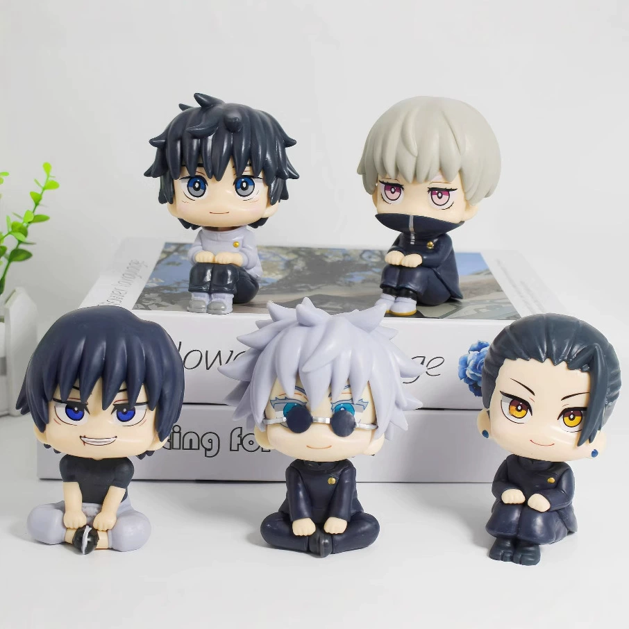 Версия фигурки Jujutsu Kaisen в сидячей позе с глазами Годзё Сатору, Шого Кё, фигурка Куроширо в аниме-посте