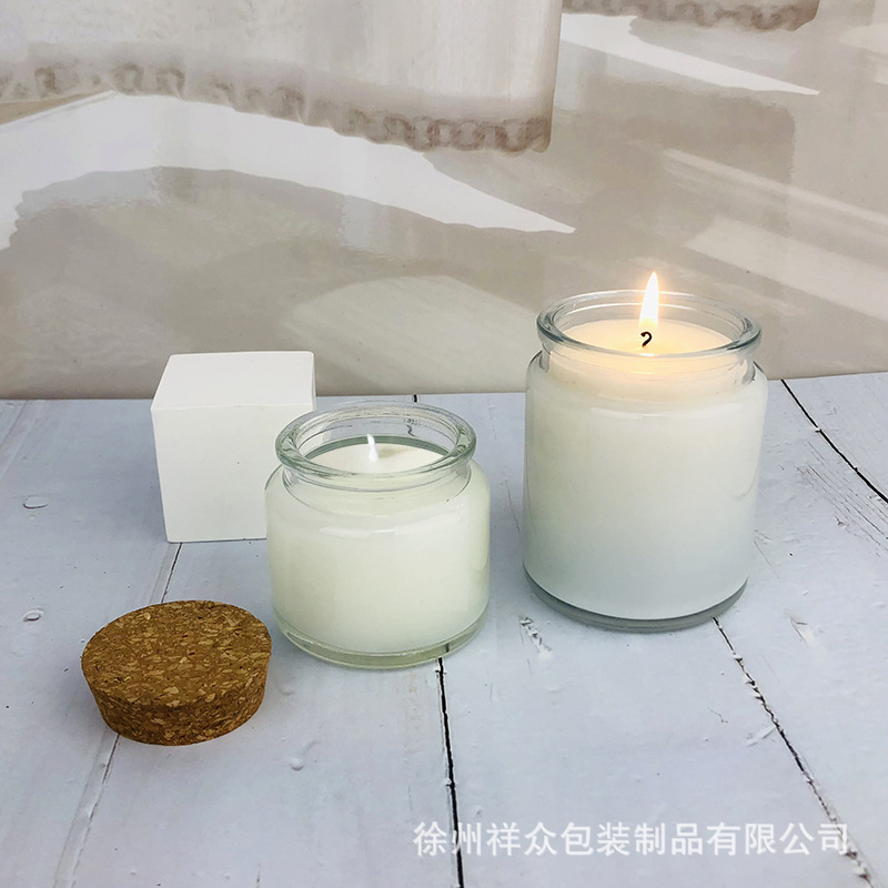 Transparente vidrio grande fragancia vela taza de almacenamiento 100ml transparente romántica DIY vela hecha a mano