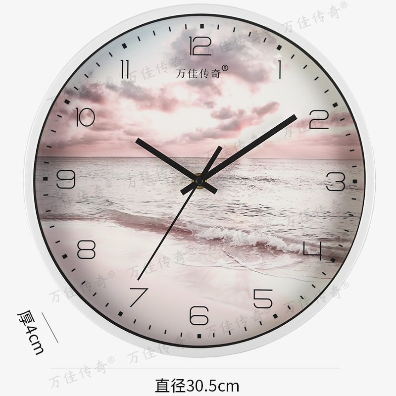 Reloj de pared para sala/comedor/hogar simple, reloj de pared silencioso sin perforación, estilo pastoral para dormitorio