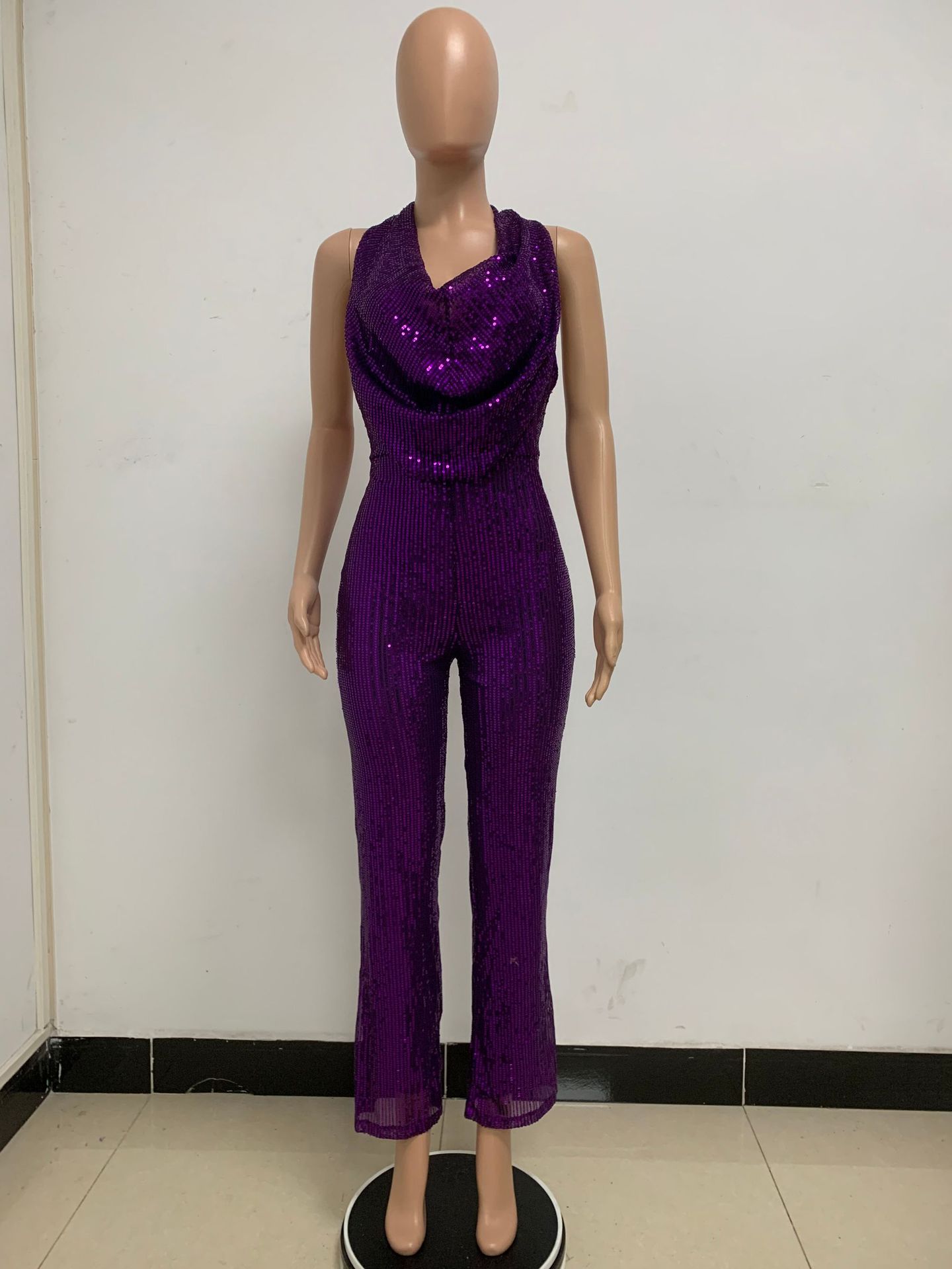 Women's Party Street Sexy Solid Color Full Length Sequins Jumpsuits display picture 84