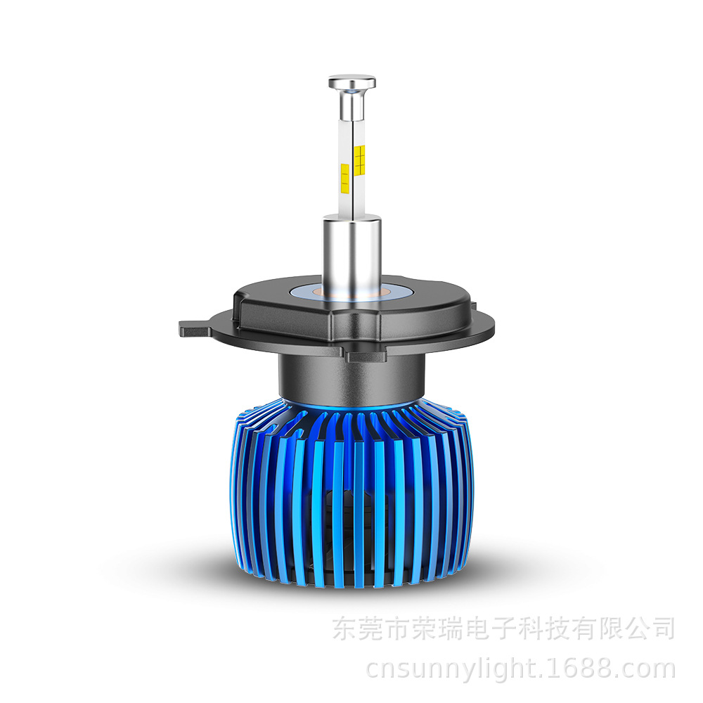 Popular in foreign trade: 55W high-power LED motorcycle headlight bulb H4 with integrated high and low beam P43T high-brightness car light