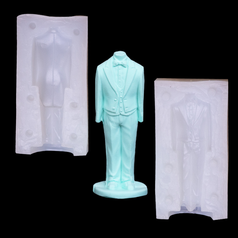 3D traje de modelado silicona molde creativo hecho a mano fondant cerámica suave arcilla epoxi decoración yeso