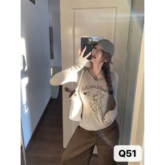 可爱印花毛织针织衫长袖女装宽松时尚设计感上衣工厂批发外贸跨境