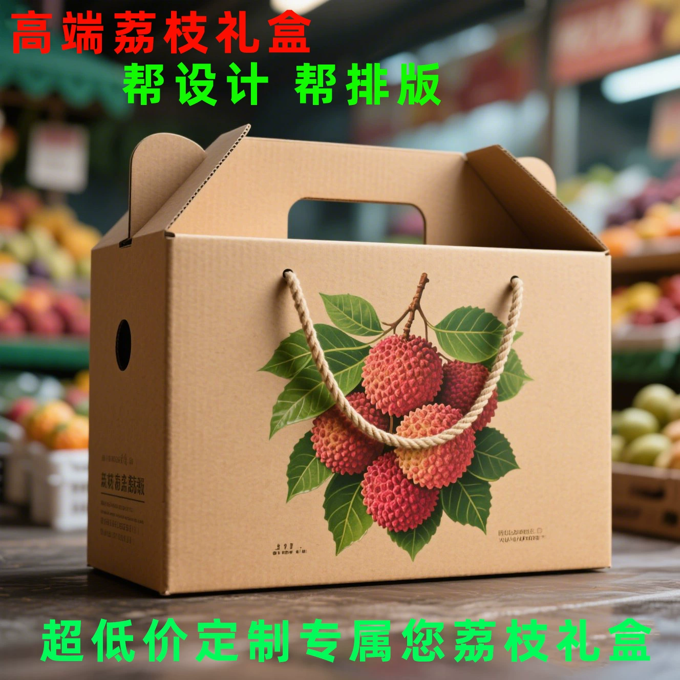 Подарочная коробка для личи: картонная упаковка с возможностью индивидуализации, бесплатный дизайн и составление плана, изготовление подарочных коробок на заказ.