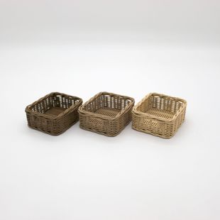 Miniature simulation Woven resin basket storage basket mini food play six-point eight-point doll bjd doll house props