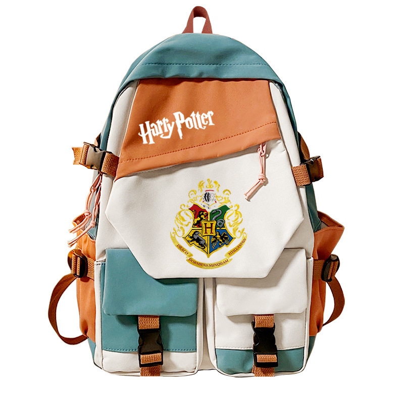 Cross-Border Magic School-Themed Printed Color-Blocked Backpack for Middle and High School Students, Personalized Large-Capacity Student Bag Cross-Border Magic School-Themed Printed Color-Blocked Backpack for Middle and High School Students, Personalized Large-Capacity Student Bag