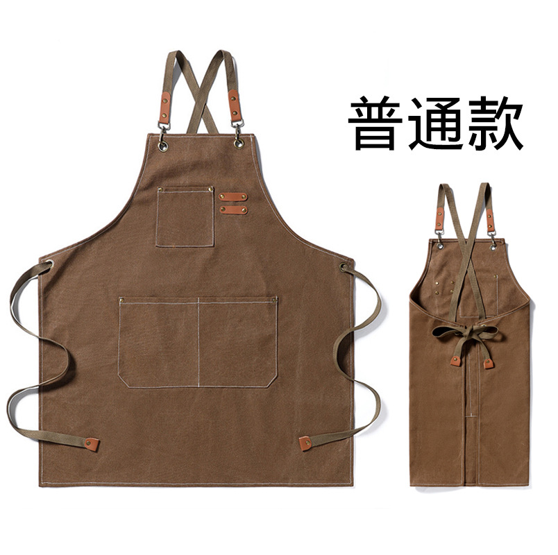 Comercio exterior Amazon spot engrosado lona delantal manicure barbacoa hogar comedor cocina ropa de trabajo delantal al por mayor