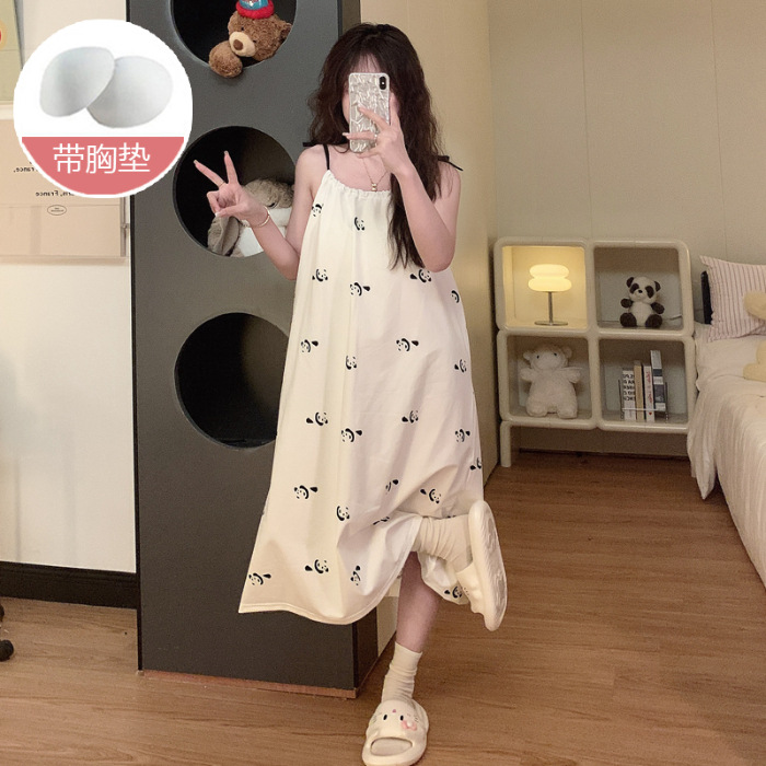 Pijamas de verano, ropa de dormir de cinturón de pecho delgada, ropa de dormir de estudiantes frescos, ropa de algodón al por mayor.