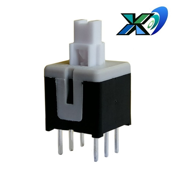 自锁开关高品质耐温\按键开关立式2组\两路复位按钮开关8.5*8.5