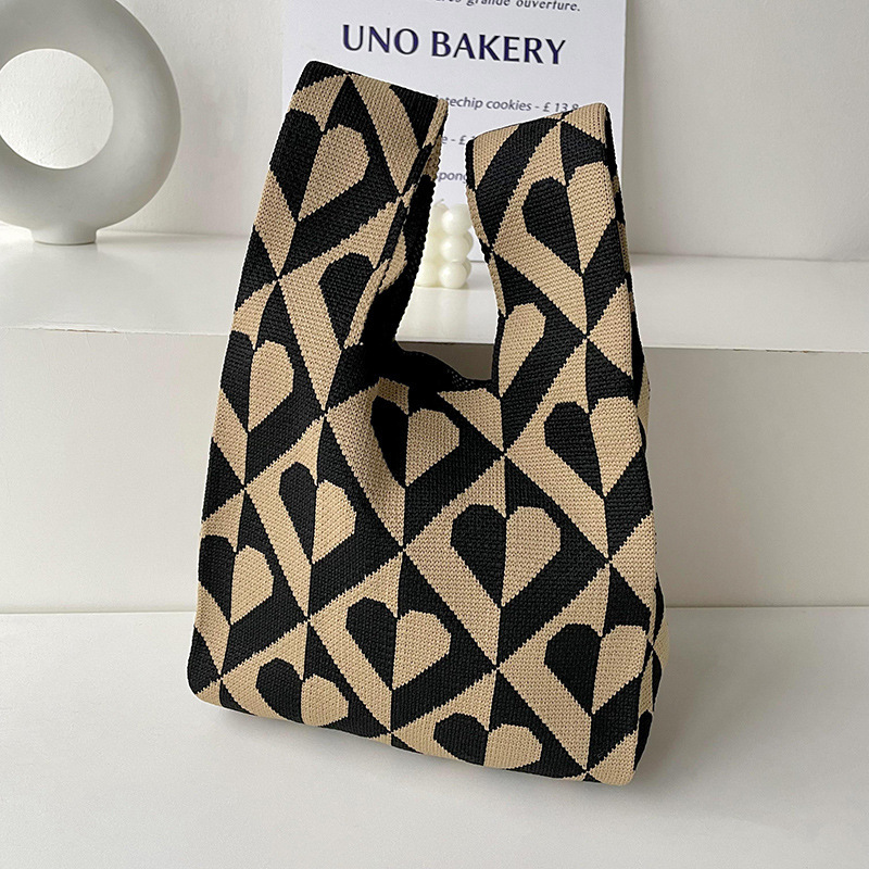 Bolsos, diseño de nicho femenino, bolso de punto personalizado, bolso tejido de un solo hombro de punto de todo fósforo, bolso de mano, bolso de mano