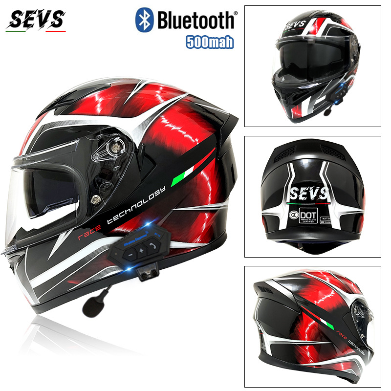 블랙 레드 허리케인 투명 미러 + 블루투스