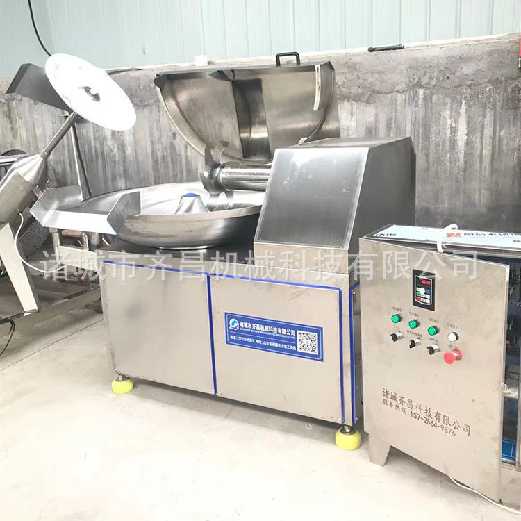 全自动素火腿馅料斩拌机 125型变频调速鱼豆腐香肠丸子馅斩拌机厂