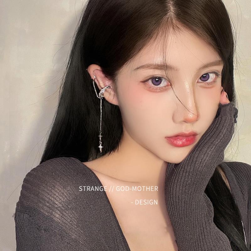 Star Tassel Ear Clip Women's Summer Ear Clip No Ear Holes ins Cold Style Ear Earrings Niche Light Luxury Earrings