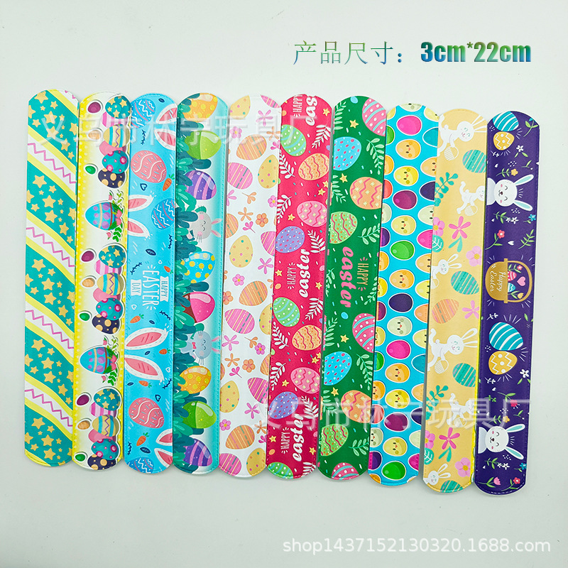 2022 versión Cruz-frontera Pascua anillo pulsera PVC huevo anillo pulsera propia copyright