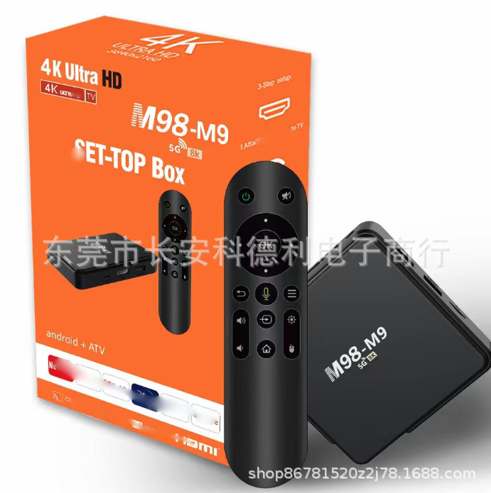 M98-M9 Network Tv Set-Top Box 5g Voice Remote Control Player Atv Tv Network Player Tv Box
