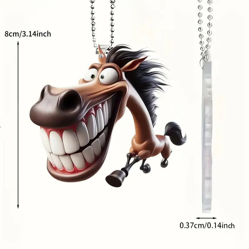 dibujos animados creativos caballo 2D colgante acrílico plano transfronterizo nuevo colgante llave mochila decoración interior
