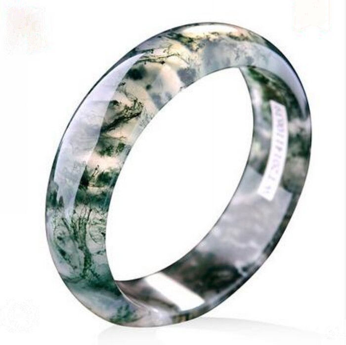 Brazilian Aquatic Agate Bracelet Chalcedony Bracelet Moss Agate Bracelet