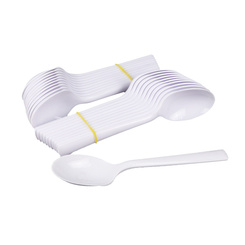 Lvbaokang desechables PP cuchara de plástico mango largo sopa de arroz transparente blanco real Kung Fu 502 cuchara sopa de sopa engrosada