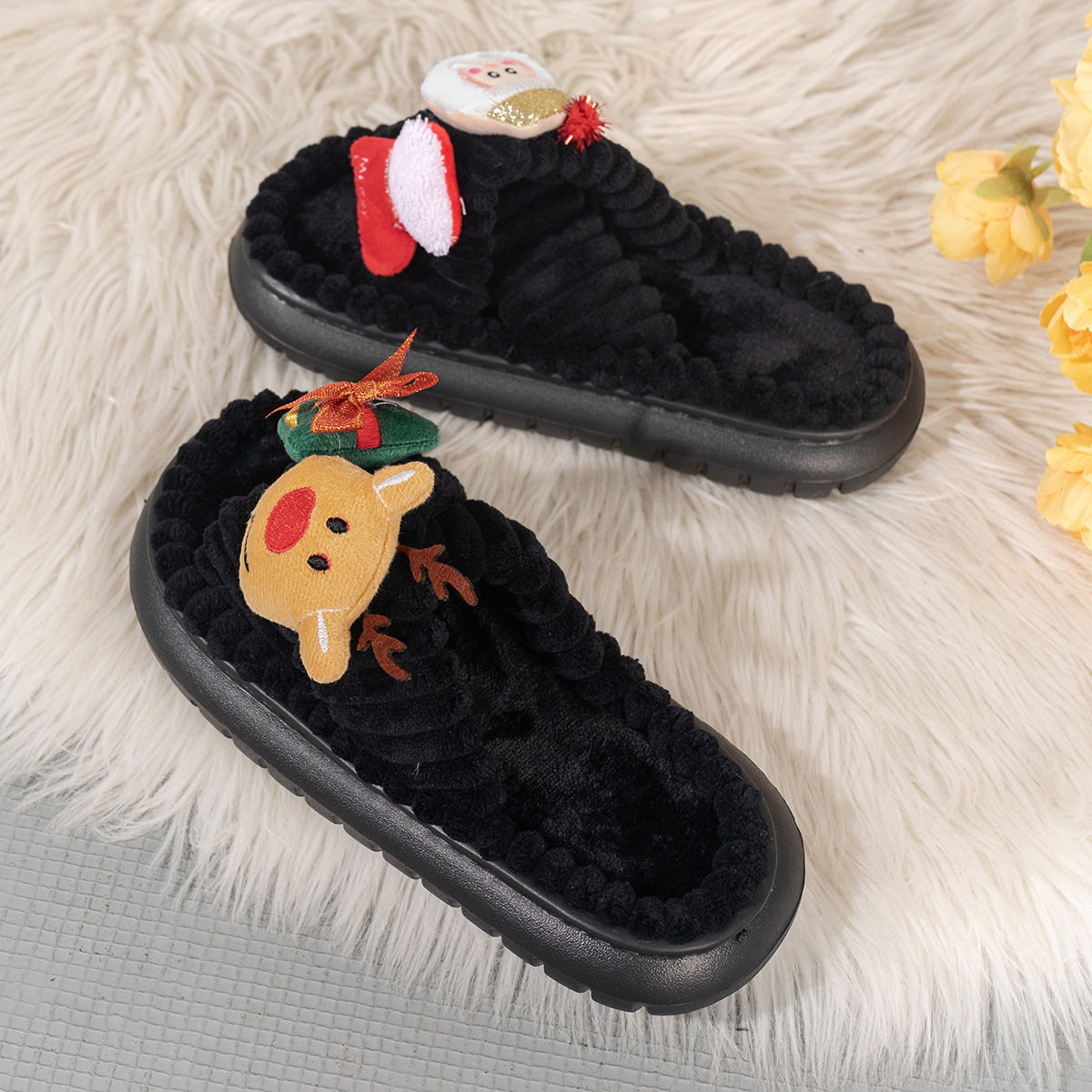 Women's Plush Slip-On Autumn Outdoor Warm Machine Washable House Shoes_voghion.com
