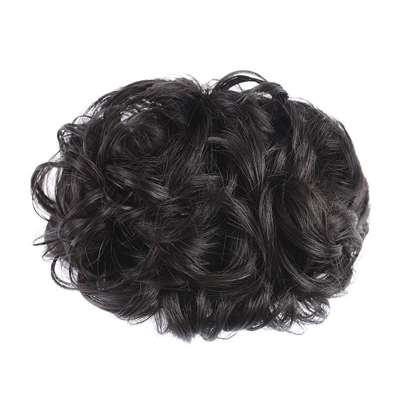 Peluca de las mujeres tocado corto Pelo Rizado bolsa Cola de Caballo Clip-on gran ola pera flor rollo mullido natural realista horquilla pelo agarre