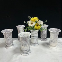 现代简约天然奢石高级胭粉法式花瓶家居摆件酒店饰品MARBLE VASE
