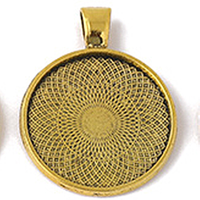 Cross-border exclusivo 25mm collar redondo colgante soporte inferior aleación Tiempo Gema soporte inferior accesorios de la joyería de aleación de bricolaje