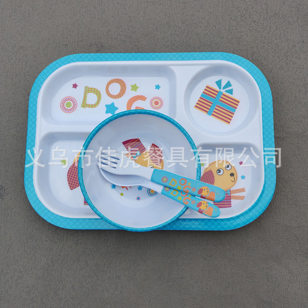 Platos de plástico de melamina platos de cuatro cuadrados platos