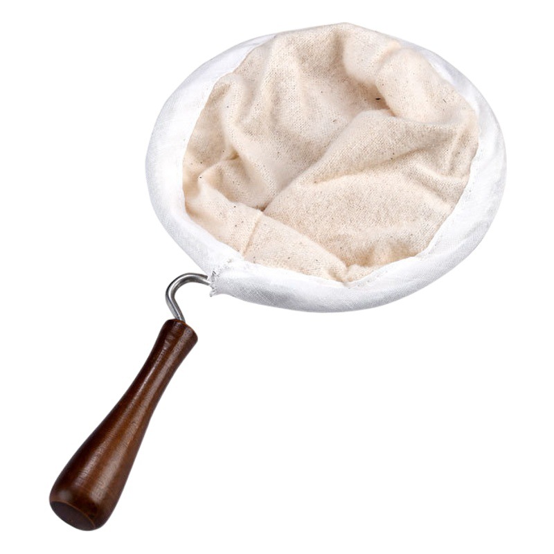 Flannel Hand-Brewed Coffee Filter Bag with Wooden Handle Flannel Filter Cloth Coffee Filter Bag Can Be Used Repeatedly