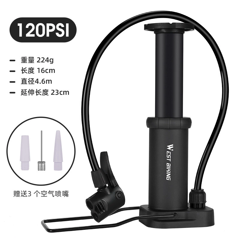 Напольный насос для велосипеда (без бренда) с манометром, 120–140 psi, для горных велосипедов и мячей