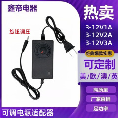 3-12V2A 調整可能な電圧電源アダプター 3A 温度調整と調光 LED ファン 水ポンプ ブロワー 高効率電圧安定化